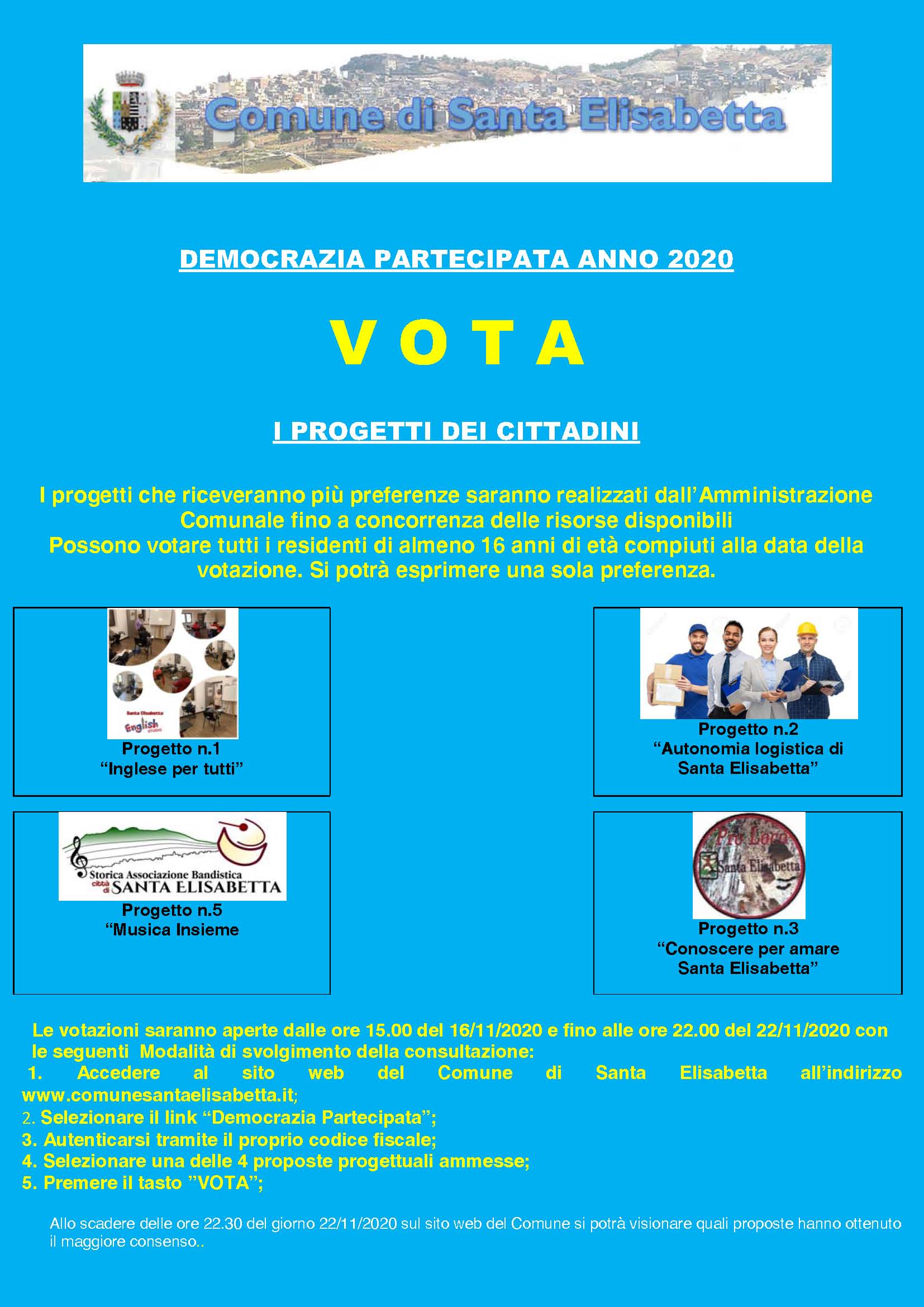 MANIFESTO AVVISO DEMOCRAZIA PARTECIPATA ANNO 2020